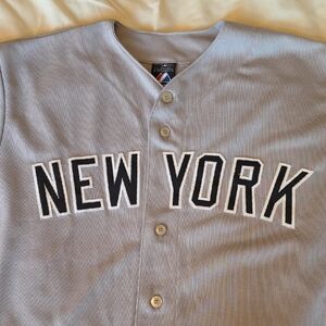 New York Yankees Gray Button-Up Jersey